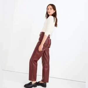 Madewell Vintage Straight Jeans Pants Faux Leather NWT Size 23